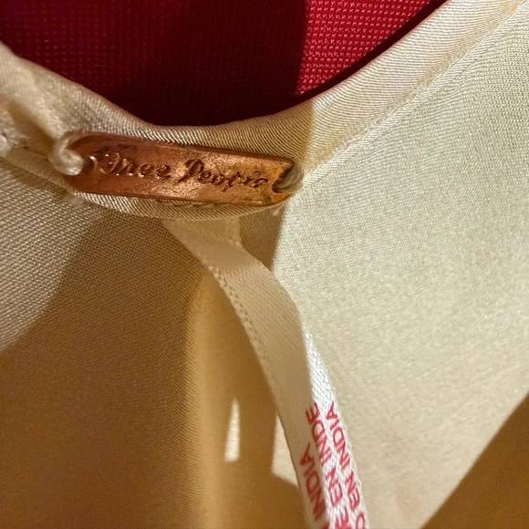 Free People Champagne Satin Maxi Slip Dress L | 90s Minimalist style - Picture 4 of 5